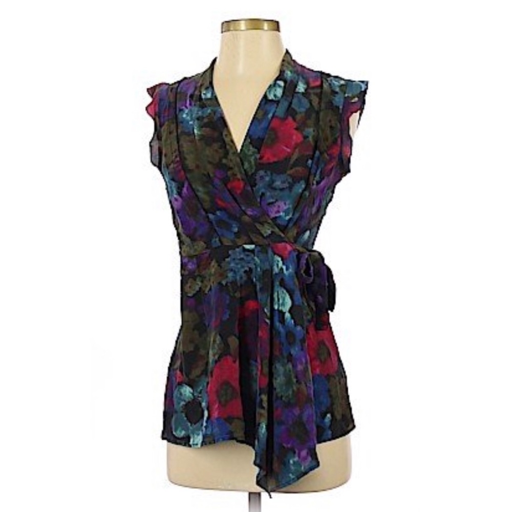 Anthropologie Fei Silk Wrap Blouse sz 2